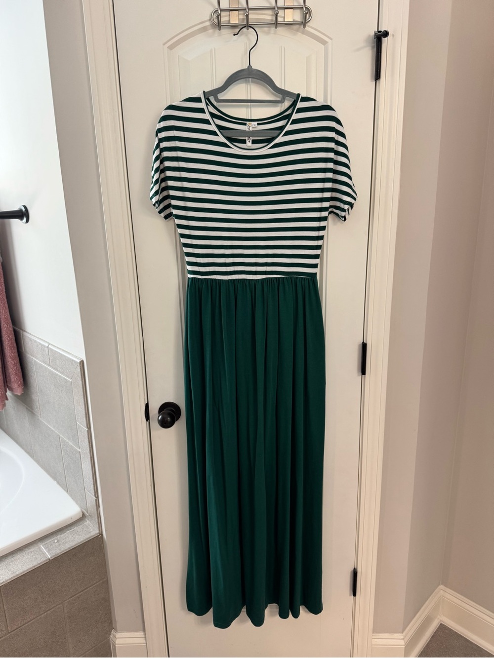 Striped Top Green Maxi Dress